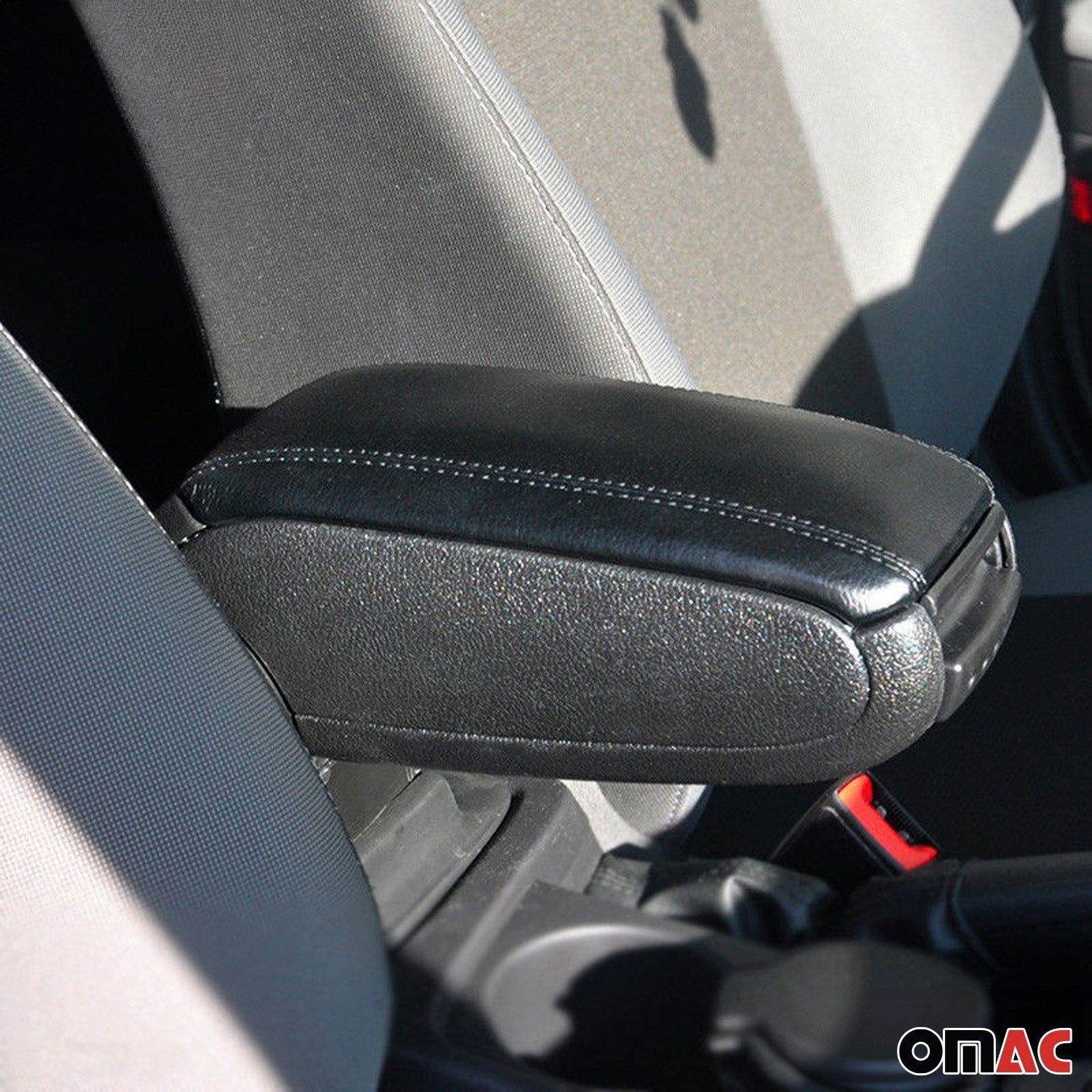 OMAC Armlehne Mittelarmlehne für Ford Fiesta 6 2008-2017 PU-Leder ABS Schwarz, Langlebig,Multifunktional,Einfache Installation