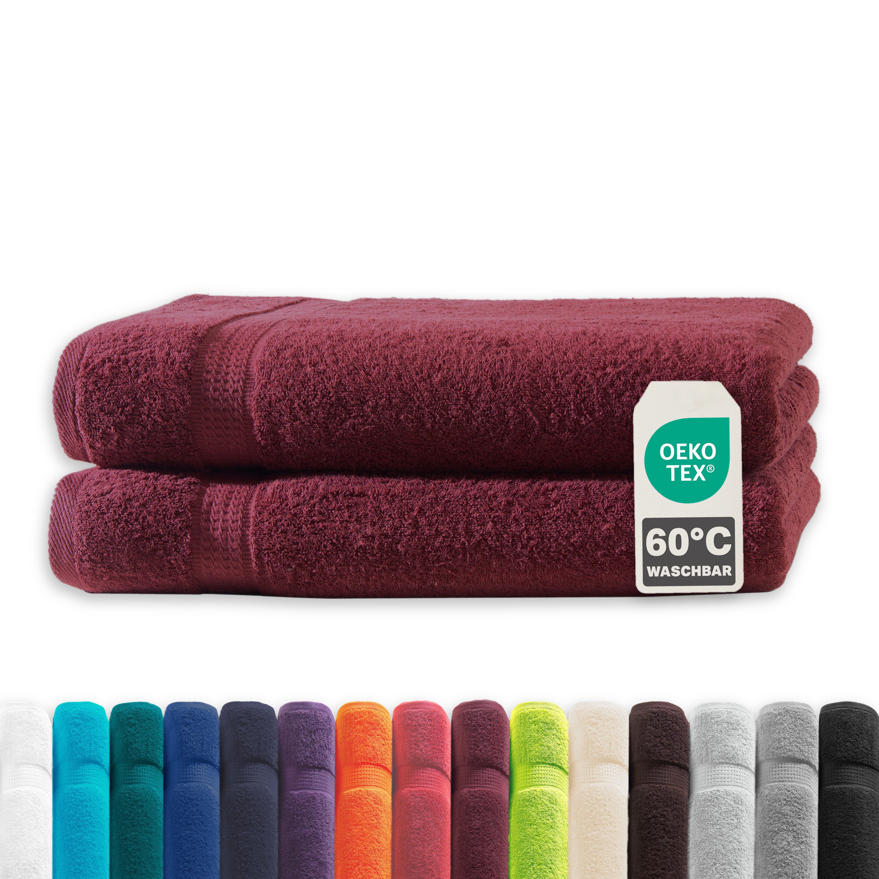 Devior Handtuch Set Frottierserie Elegance in vielen Farben, hochwertig mit 500 g/m², Duschtücher - 100% Baumwolle (Spar-Set, 2-St), 70x140 cm, saugstark, schnelltrocknend & geruchsneutral