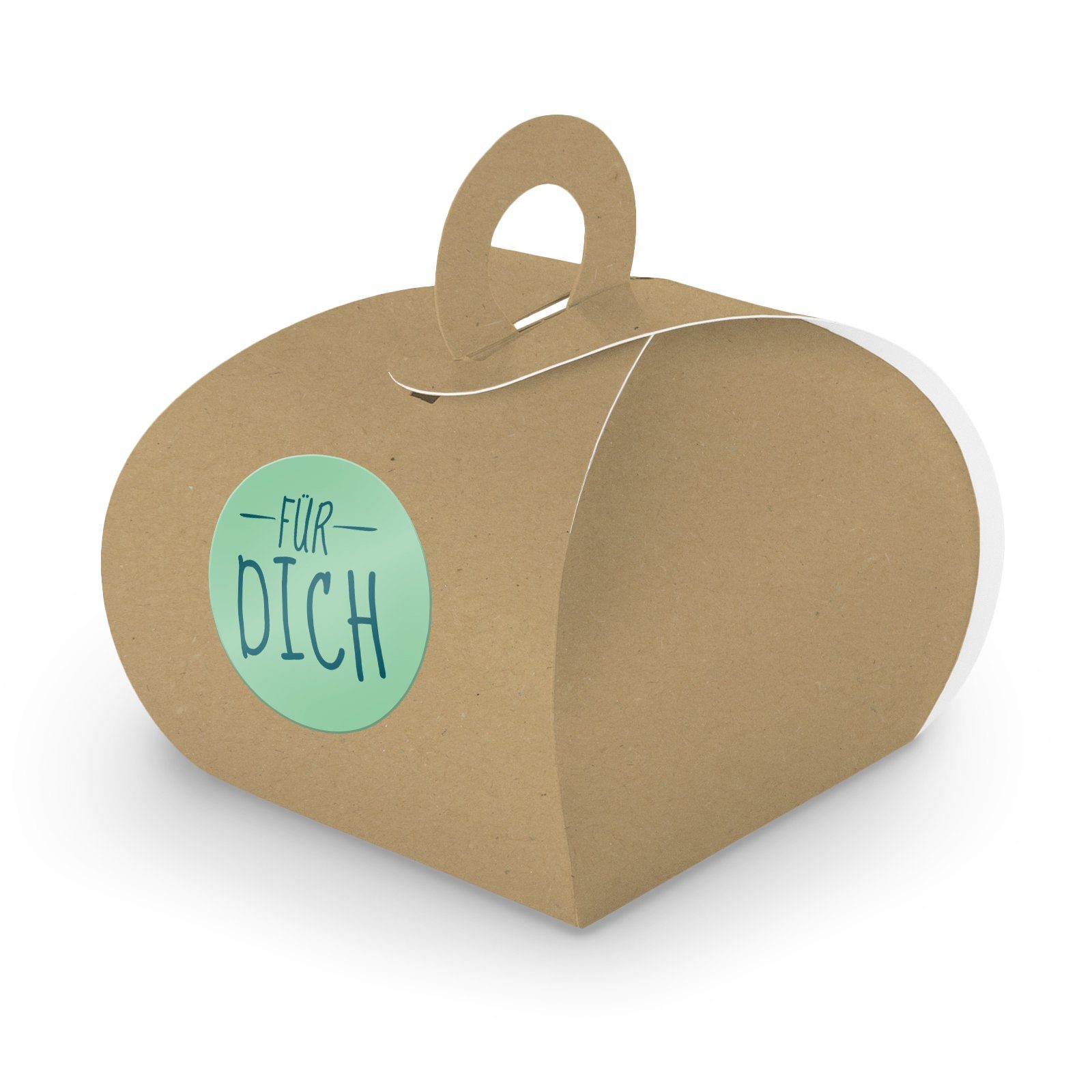 itenga Geschenkpapier SET FÜR DICH (Motiv9) 24x Geschenkschachtel mit Griff braun + Sticker