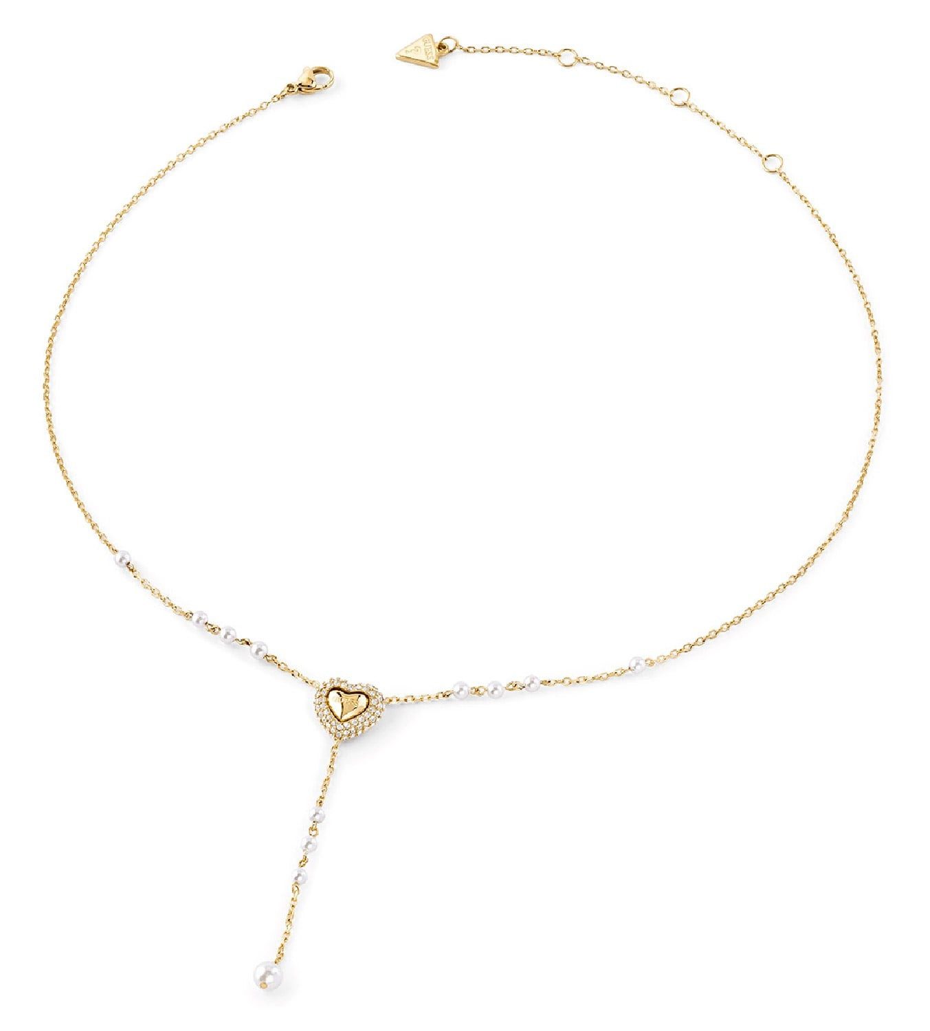 Guess Kette mit Anhänger Pavé Y Goldfarben