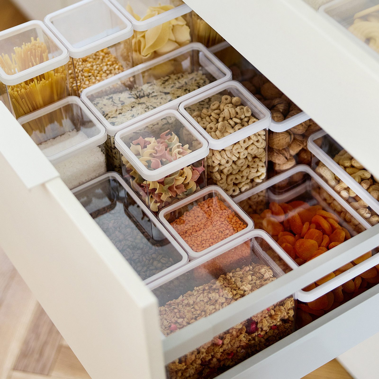 ROTHO Vorratsdose LOFT 19-tlg. luftdichte Lebensmittel-Aufbewahrung für Küchenschubladen, Kunststoff (PP), Dichtung aus Silikon, (Frischhaltedosen-Set in verschiedenen Größen, 19-teiliges Set), Platzsparend stapelbar, Perfekt für Küchenschubladen