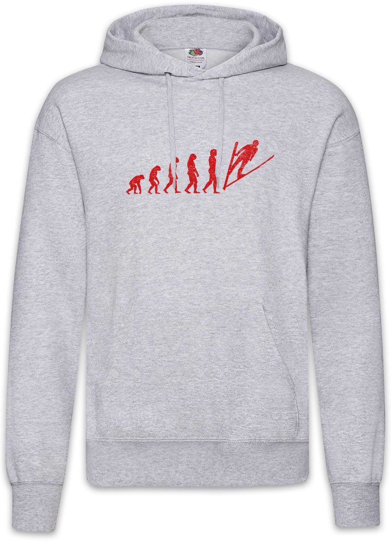 Hoodie Ski Jump Evolution Herren Hoodie Skispringen Skiflieger Skispringer