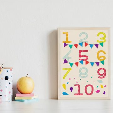 Tigerlino Poster ABC Zahlen Kinderposter 3er Set Alphabet Lernposter Buchstaben Zahlen