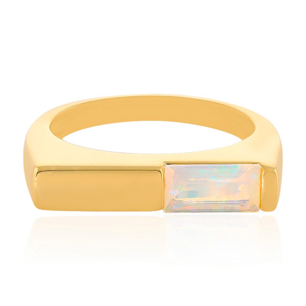 Cavill Solitärring Cavill Ring Sterlingsilber 0,47 ct Welo-Opal Vergoldet Modern (1-tlg)