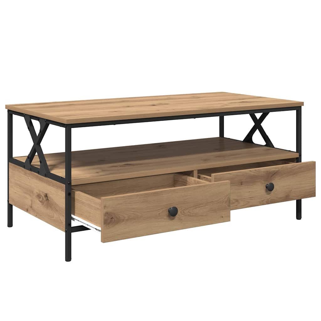 vidaXL Couchtisch Couchtisch Artisan-Eiche 100 x 51 x 45 cm Holzwerkstoff (1-St) – Bild 5 von 5