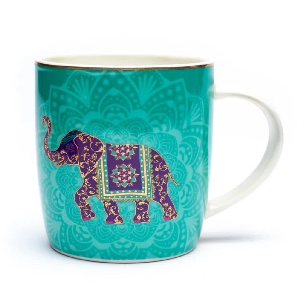 yogabox Tasse Set Teetasse indischer Elephant, China-Porzellan Bone