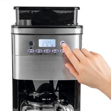 BEEM Filterkaffeemaschine 1,5l inkl. Glaskanne 12 Tassen Timer Warmhalteplatte, Permanentfilter, FRESH-AROMA-PERFECT SUPERIOR