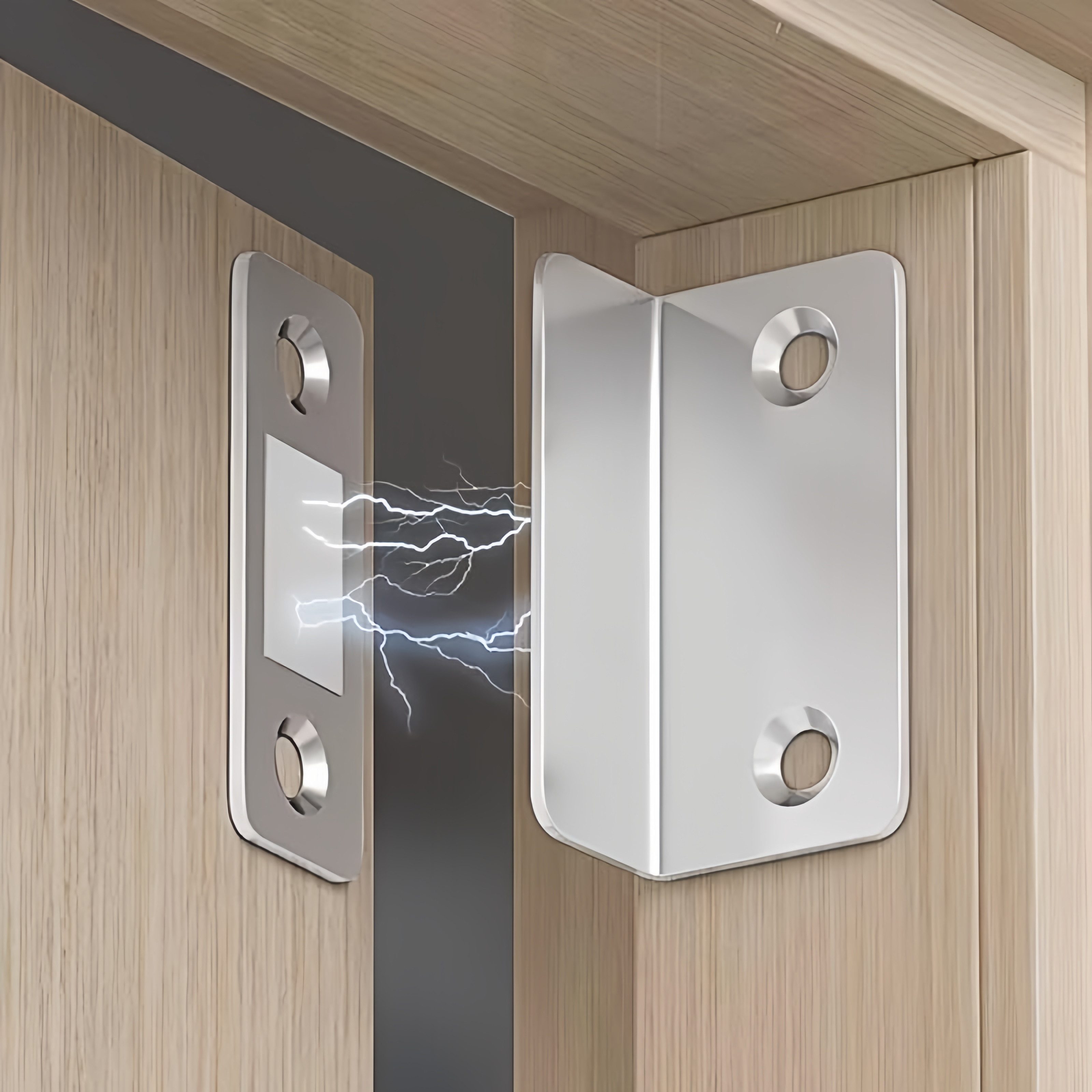 FOUORTUNATE-BEE Wandtürstopper Magnetischer Türstopper ohne Bohren für Schrank- & Zimmertüren (4 St), Unsichtbarer Türmagnet mit starkem Halt für Schiebe- & Möbeltüren