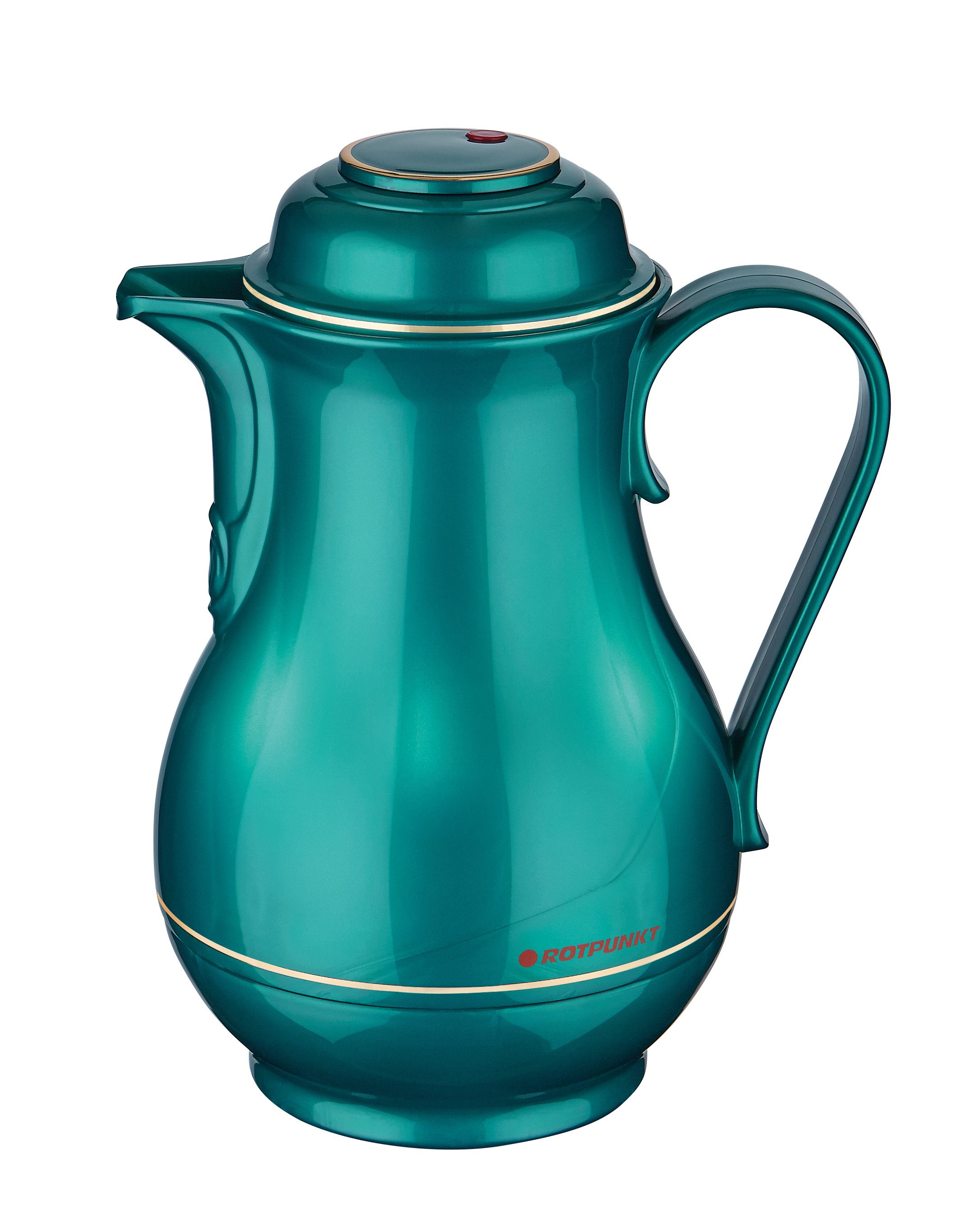 ROTPUNKT Isolierkanne 1,2 Liter I Glaseinsatz I premium Thermokanne I 24 Std heiß, (Kaffeekanne I Teekanne, Thermoflasche), Langanhaltende Isolierung