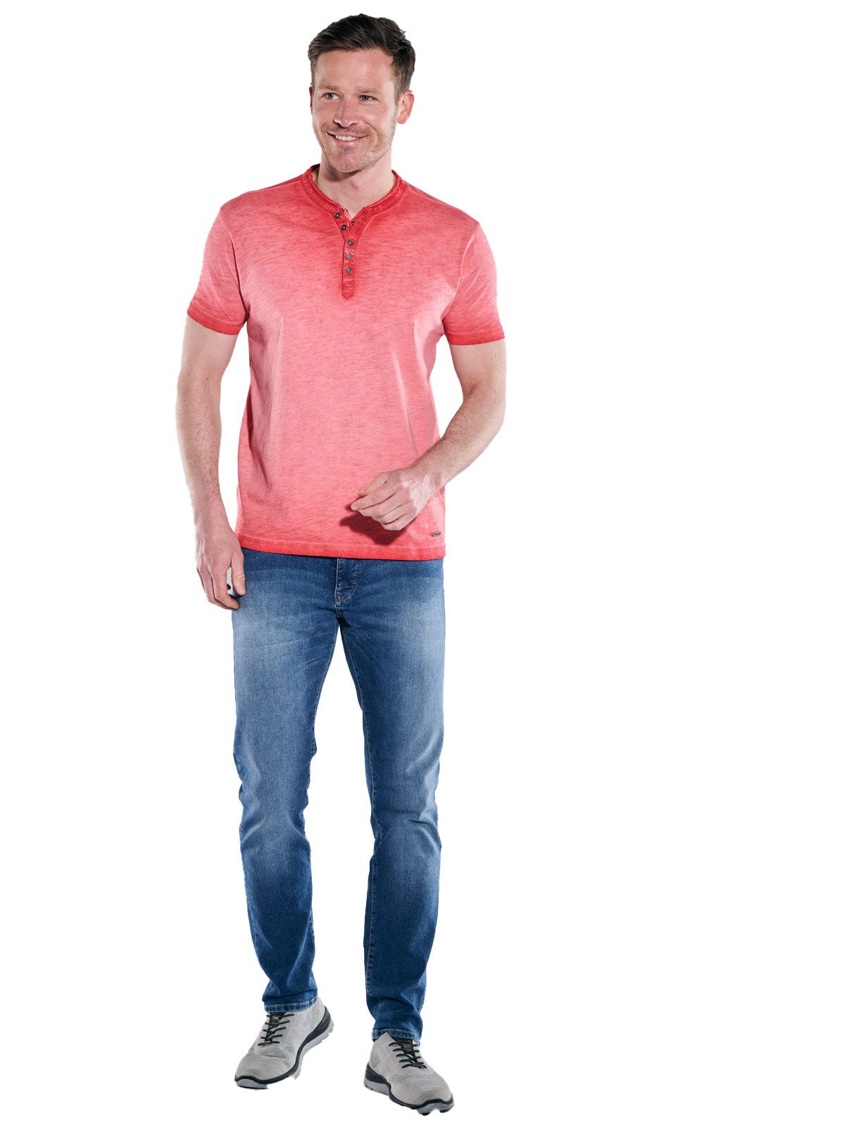 Engbers T-Shirt Herren Henley-Shirt uni, Hellrot