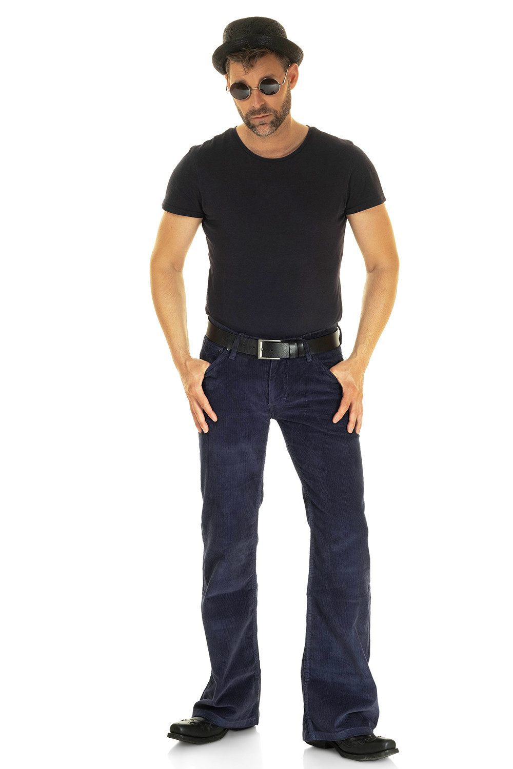 Comycom Cordhose Herren Bootcut navy blau