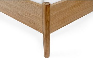 Woodman Massivholzbett Farsta 1, im skandinavischen Design, Holzfurnier aus Eiche