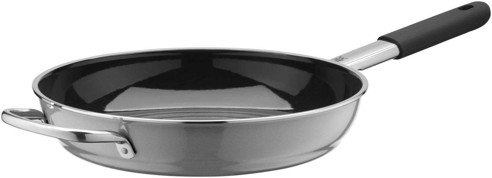 WMF Bratpfanne Fusiontec Mineral Stielpfanne, 28 cm, Platinum, Fusiontec (1x Bratpfanne mit Gegengriff 28 cm (Höhe 8,1 cm) - optimal für Herdplatten mit Ø 22 cm, 1-tlg., 1x Bratpfanne mit Gegengriff 28 cm - optimal für Herdplatten mit Ø22cm), Made in Germany