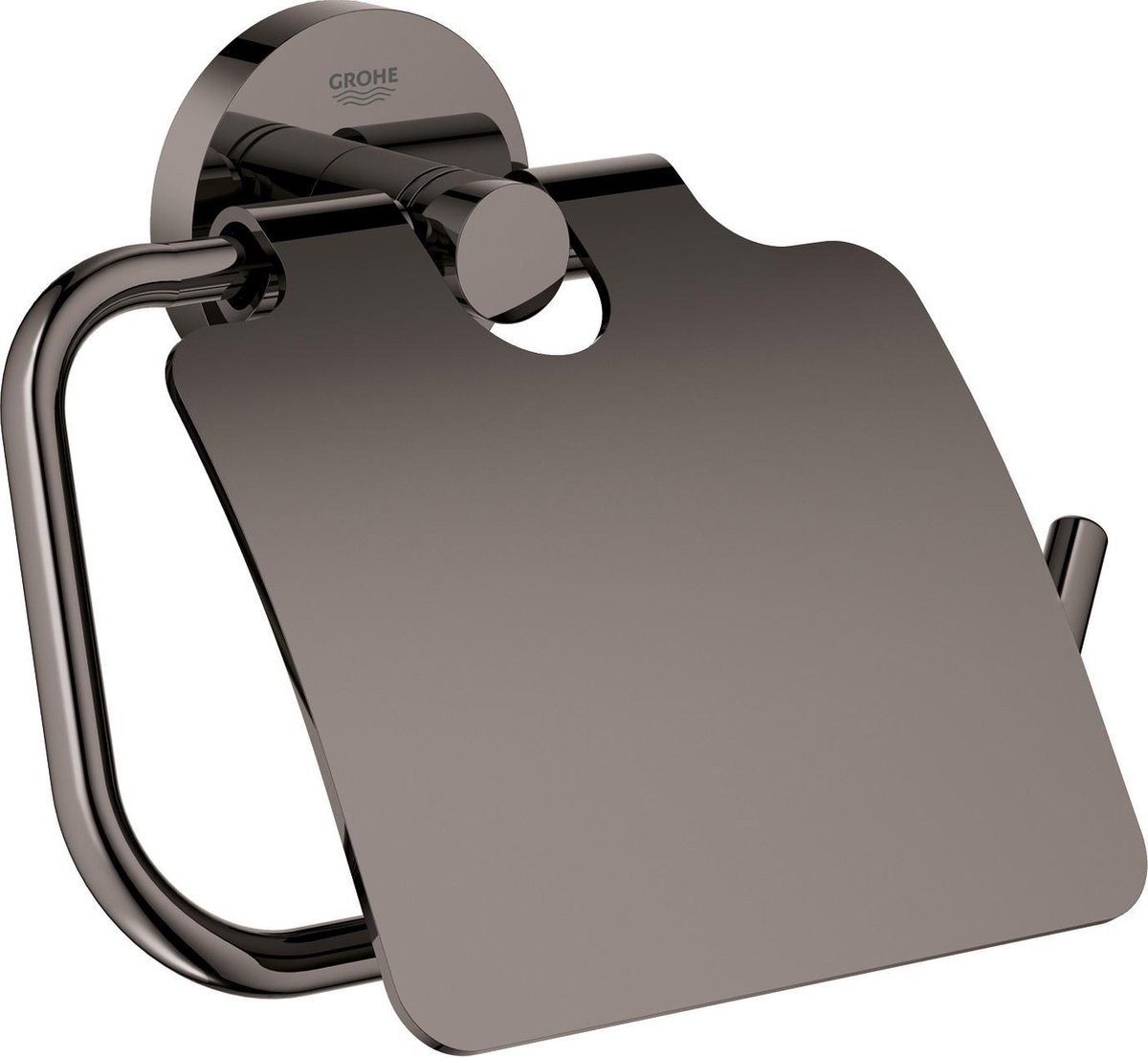 Grohe Toilettenpapierhalter Essentials Toilettenpapierhalter mit Deckel hard graphite 40367A01 (1-St), mit Deckel