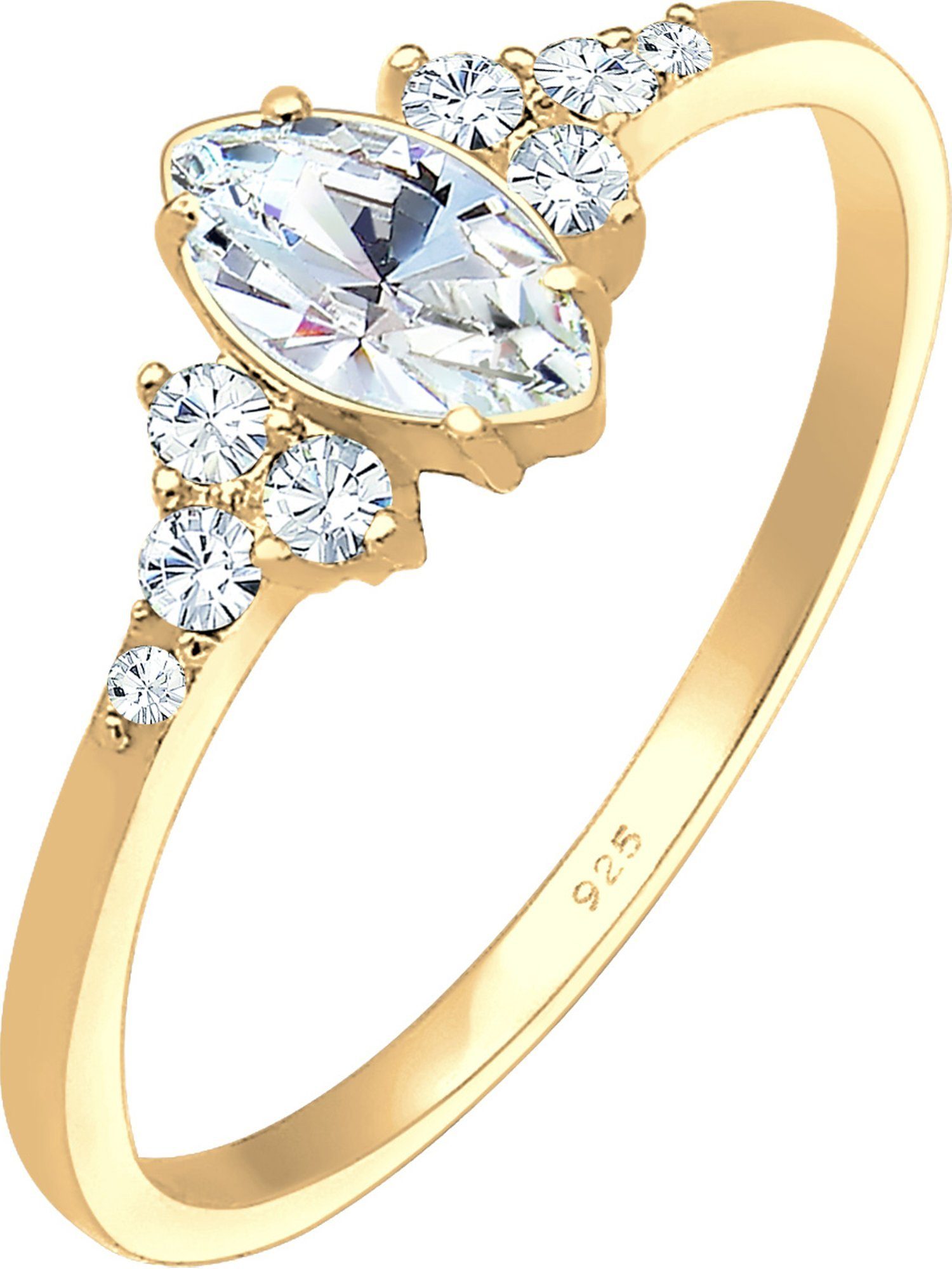 Elli Fingerring Elli Damen-Damenring 925er Silber 1 Kristall, Kristall