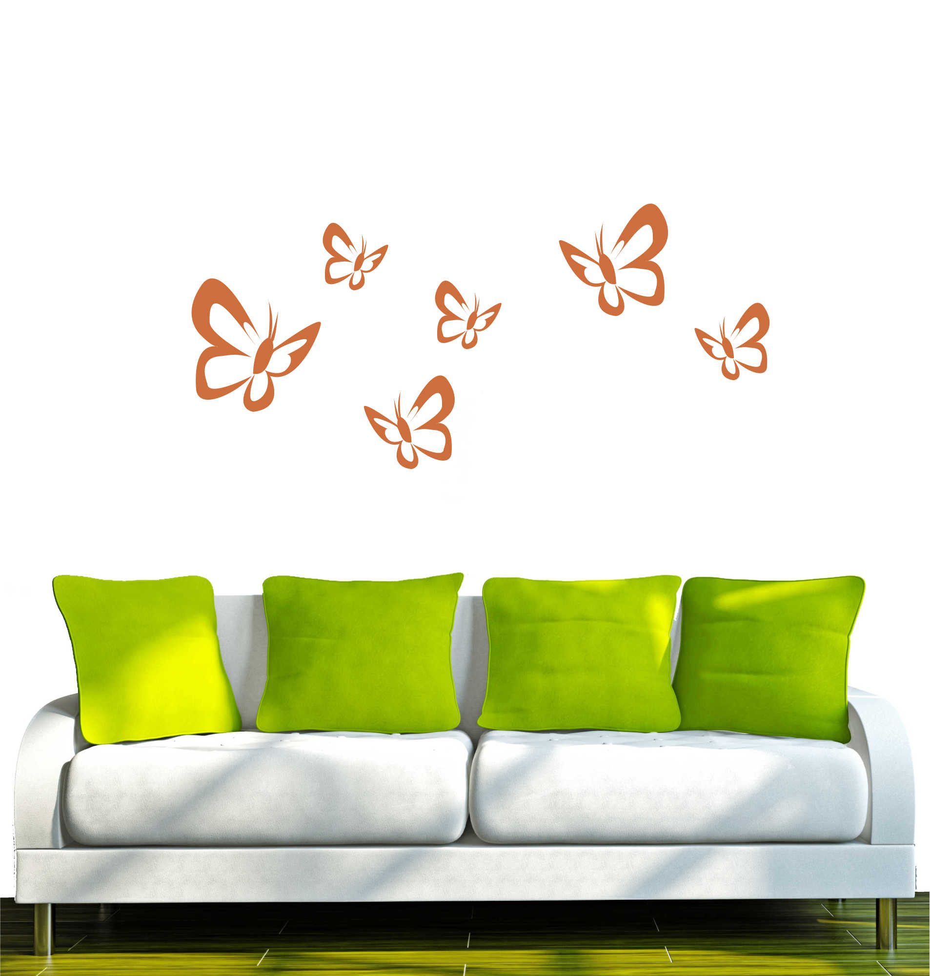 INDIGOS UG Wandtattoo Wandtattoo - Wandaufkleber - w184 Schmetterlinge Wandaufkleber