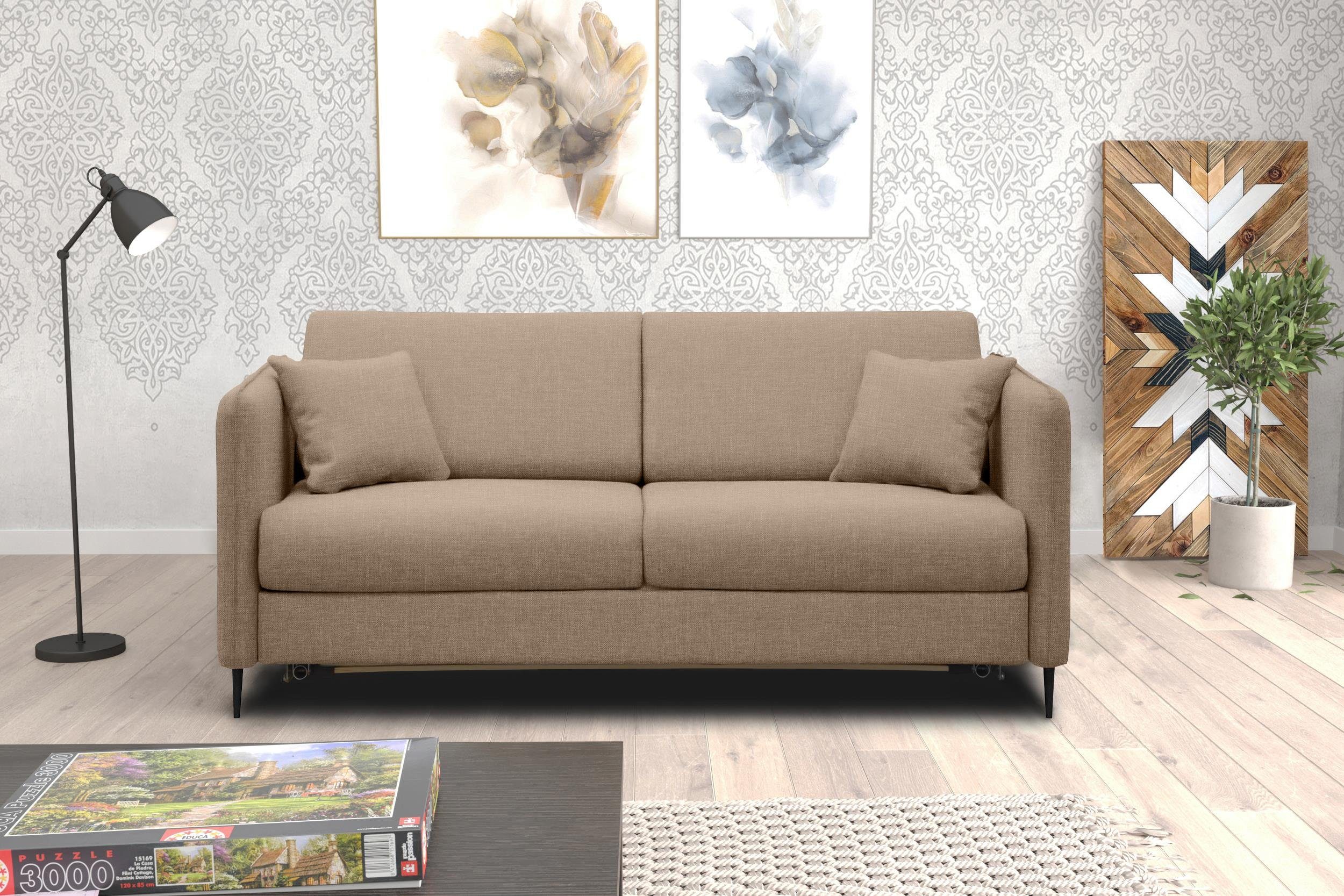 stellbar, Modern Arnold, Raum im Metall frei Sofa, Stylefy Design, mit Bettfunktion, 3-Sitzer 2-Sitzer,