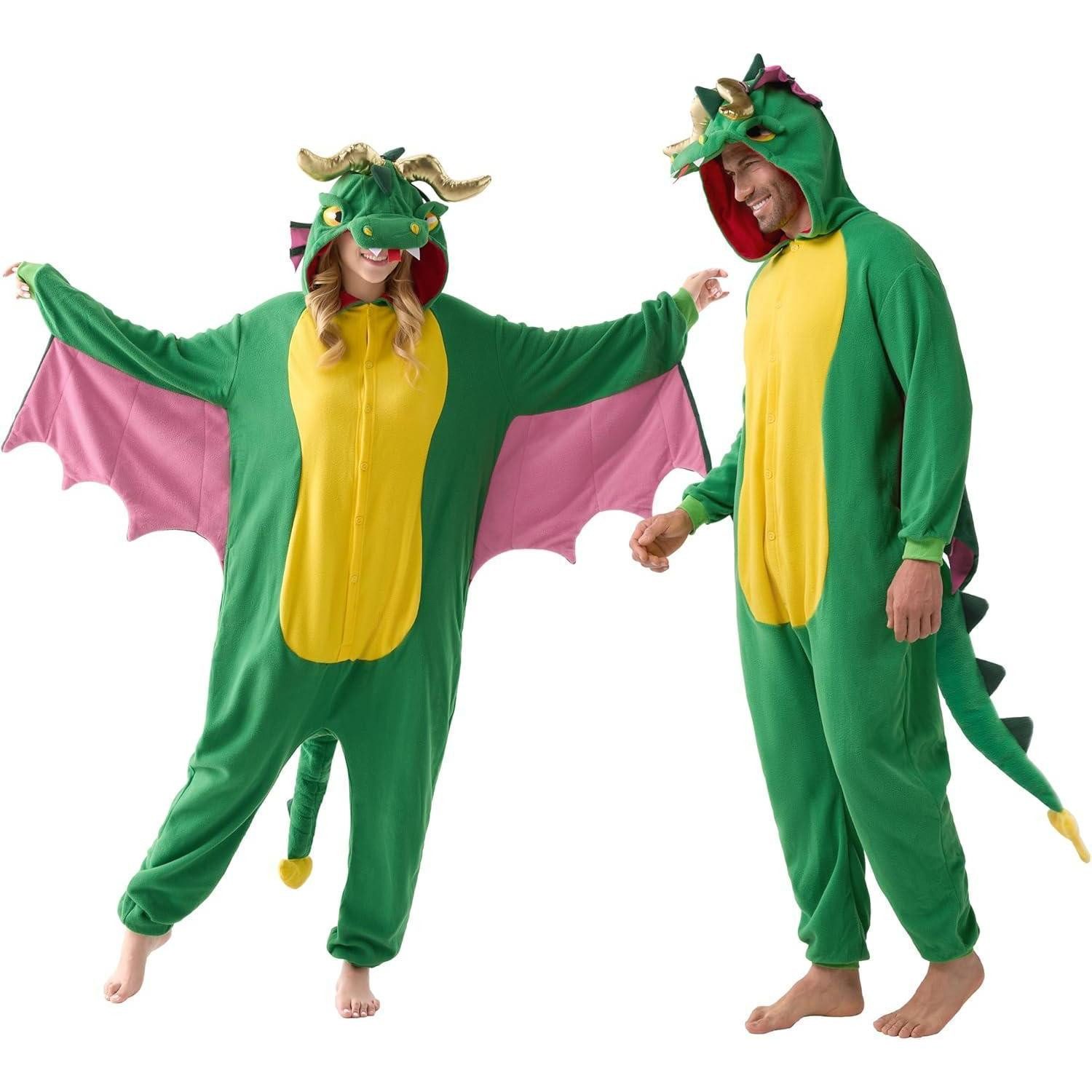 LuxusKollektion Maskottchen-Kostüm Drache Pyjama Erwachsene Dinosaurier Tier Halloween Karneval Cosplay