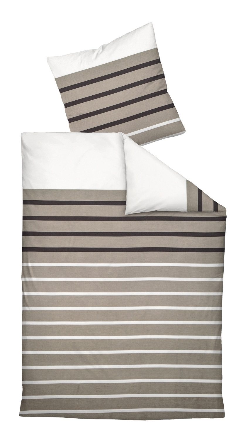 Janine Bettwäsche SINAL, Taupe, Braun, Weiß, günstig online kaufen