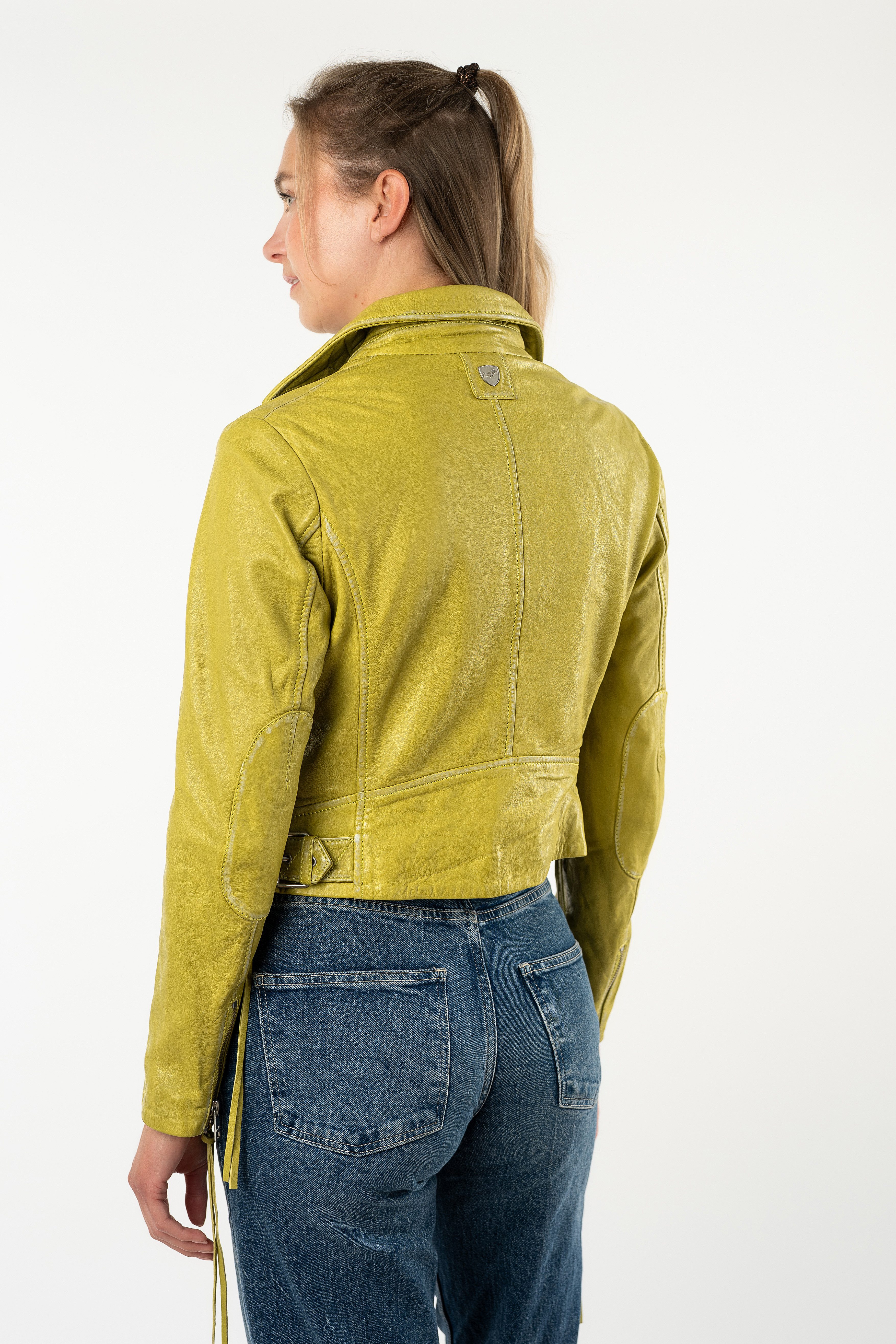 Mauritius Lederjacke MWBatuh mit Fransen-Details, Reverskragen