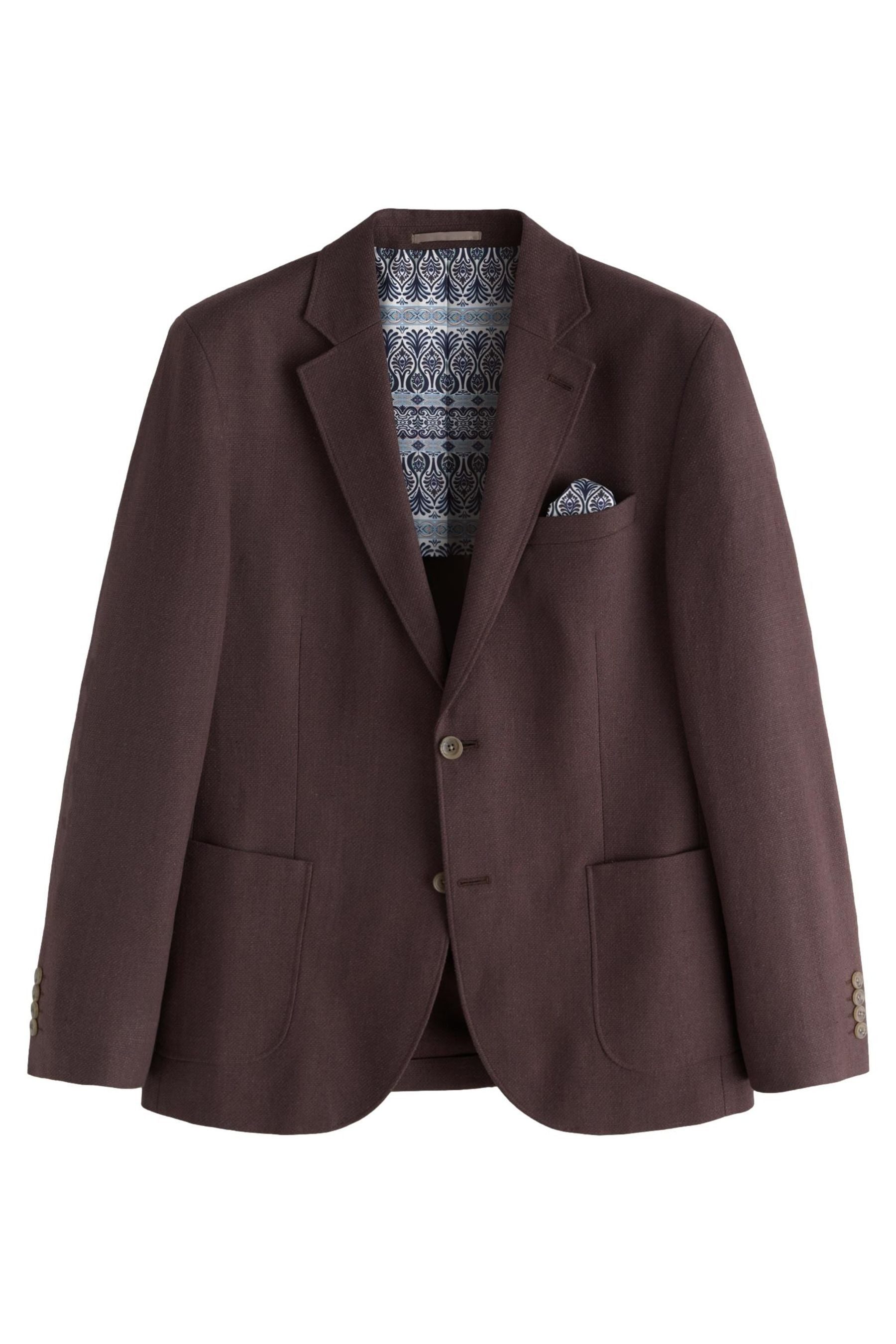Next Jackenblazer Strukturiertes Slim Fit Sakko aus Leinengemisch (1-tlg)