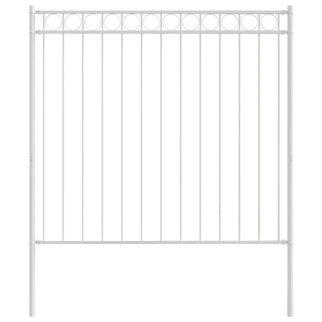 vidaXL Gartenzaun Zaunelement ASSEN 170 x 200 cm Stahl Weiß, (1-St)