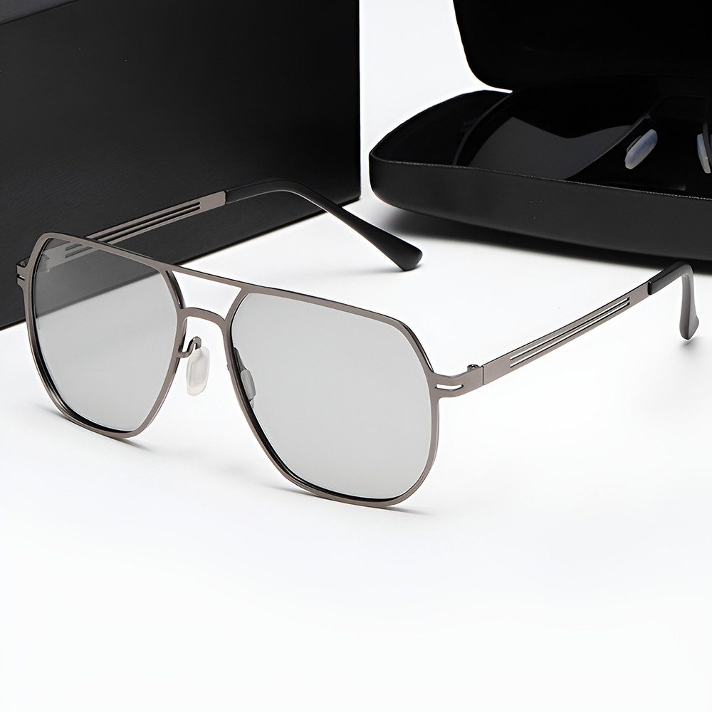 PACIEA Sonnenbrille Herren Metallrahmen UV Schutz Outdoor Fahrer (0018-St)