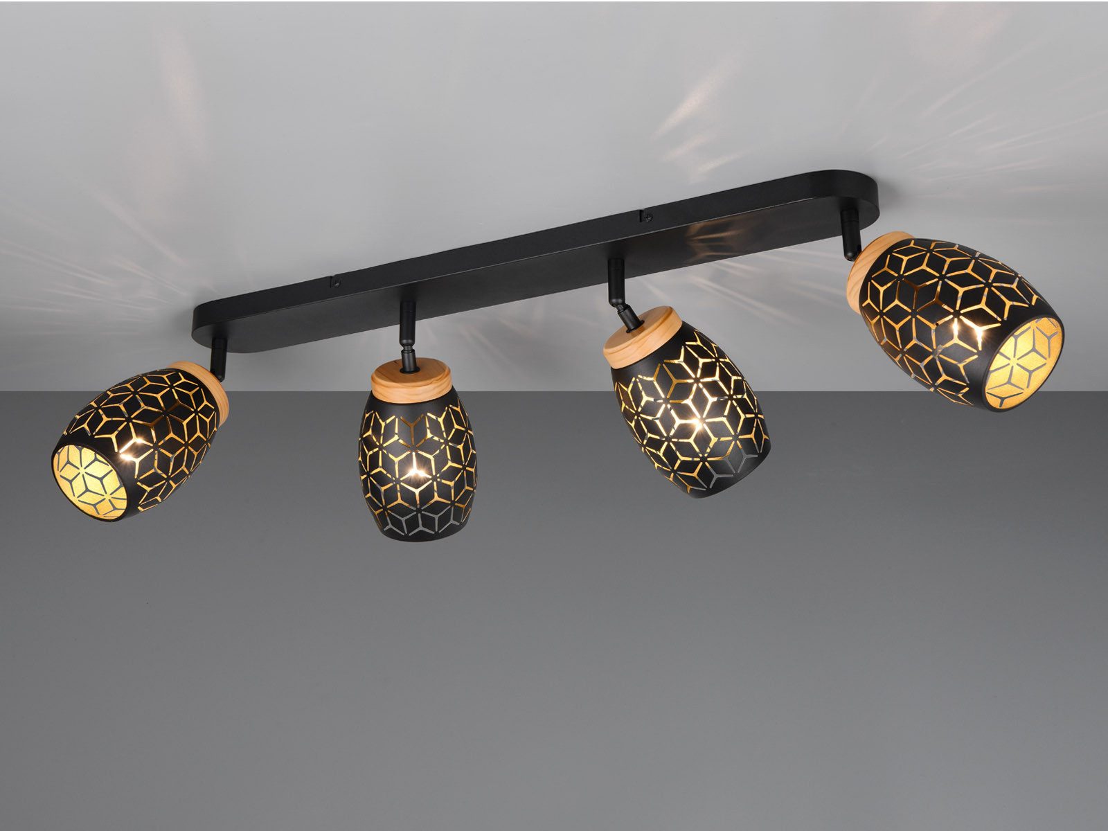 Reality Leuchten LED Deckenstrahler, Dimmfunktion, LED wechselbar, über Lichtschalter in 3 Stufen dimmbar, warmweiß, Licht-strahler innen orientalische Licht-spots Decke Spotlampen B:74cm