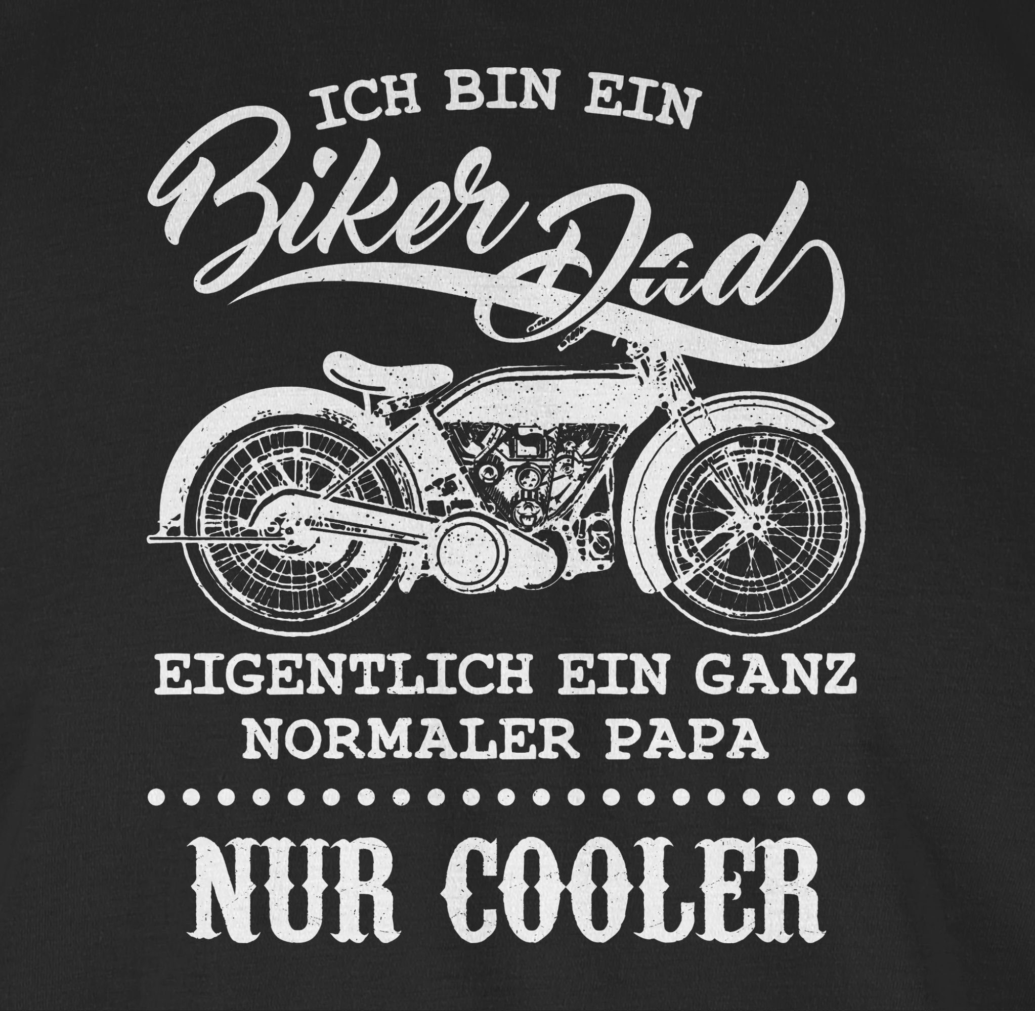 Geschenk ein 01 Papa für bin Ich Dad Biker Shirtracer T-Shirt Vatertag Schwarz