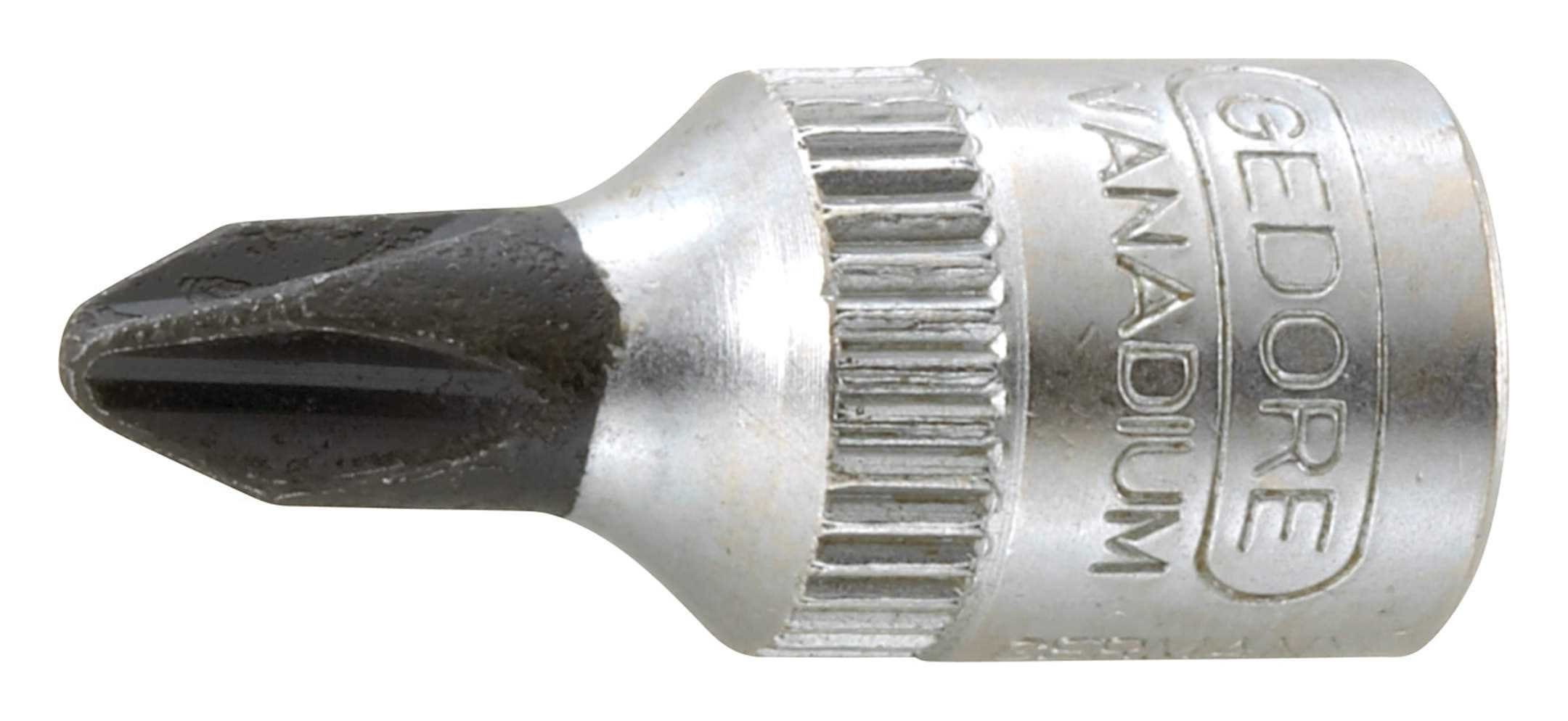 Gedore Steckschlüssel, Schraubendreher-Einsatz 1/4" Größe 28 mm x PH1