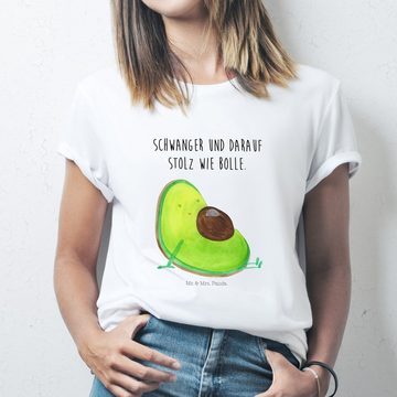 Mr. & Mrs. Panda T-Shirt Avocado schwanger - Weiß - Geschenk, Nachthemd, Veggie, erstes Kind, (1-tlg)