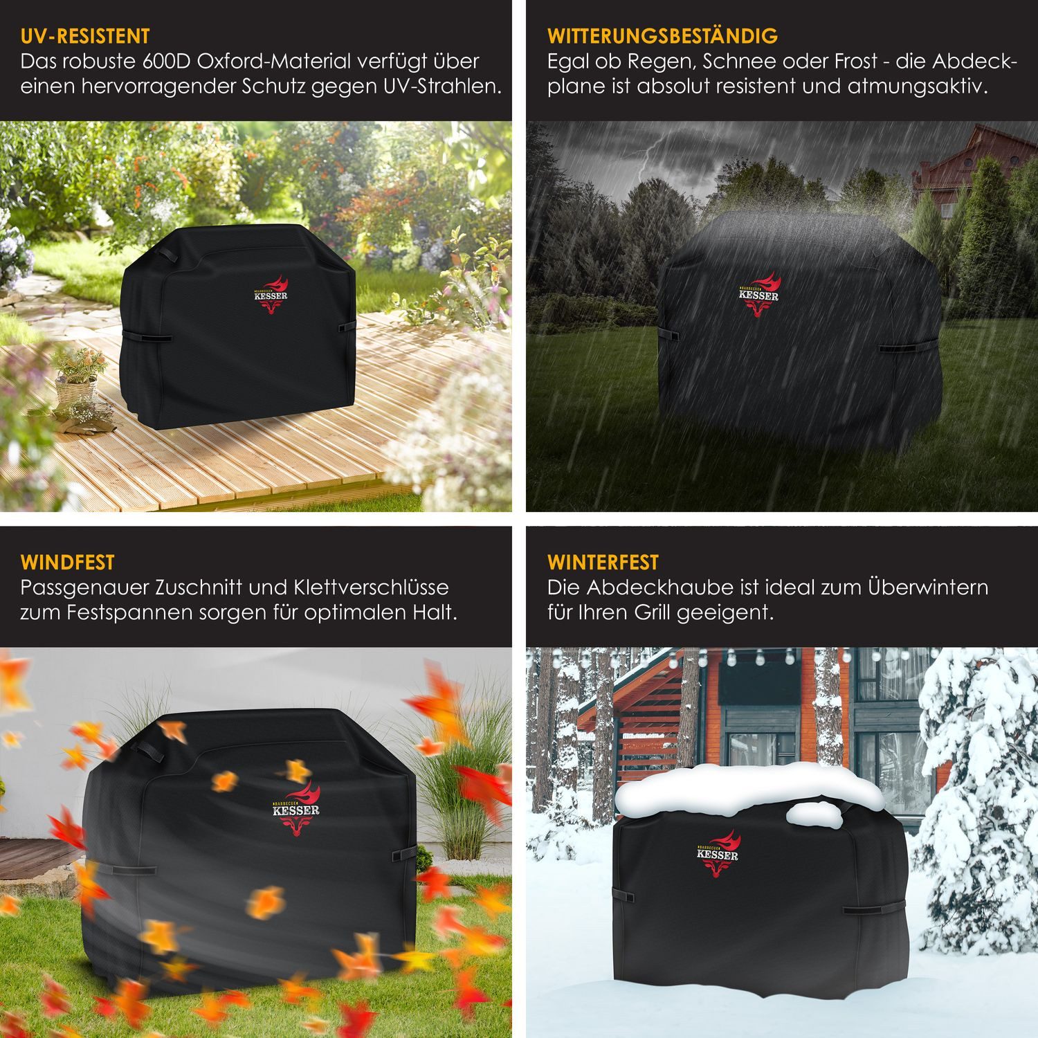 KESSER Grill-Schutzhülle, Premium BBQ Grillabdeckung Gasgrill Grillhaube Abdeckung Wet