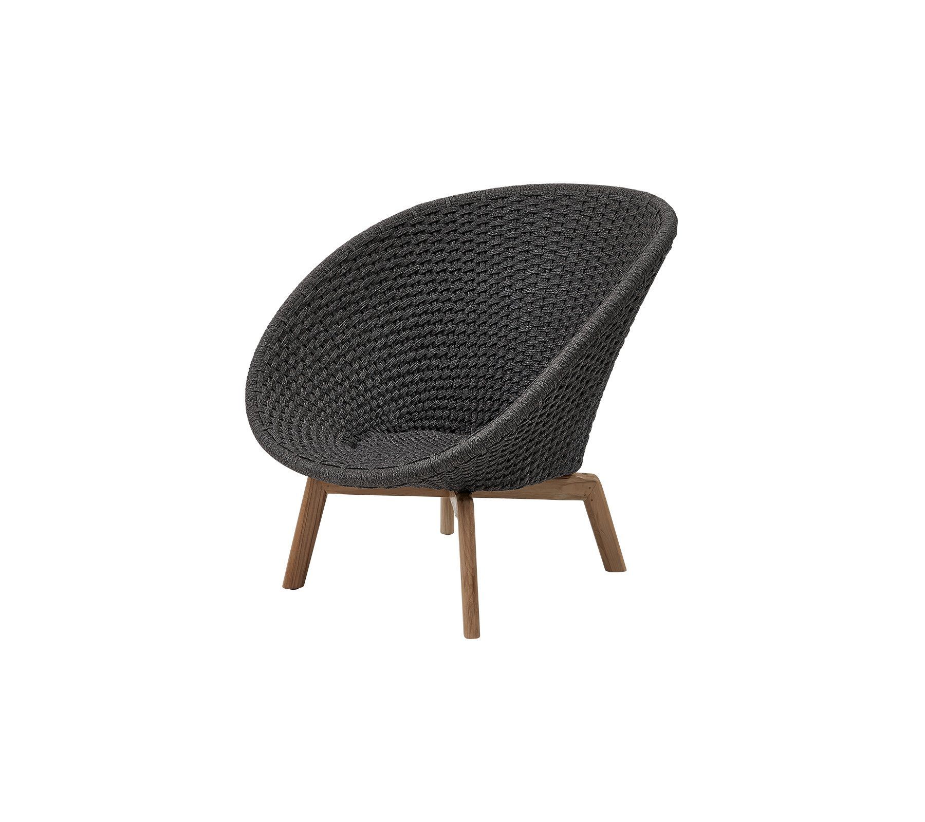 Cane - Line Gartenstuhl Peacock Loungesessel Dark Grey