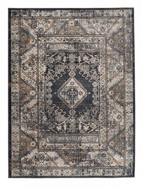 Orientteppich Oriente Teppich - Traditioneller Teppich Orient Grau Schwarz, Mazovia, 60 x 100 cm, Geeignet für Fußbodenheizung, Pflegeleicht, Wohnzimmerteppich