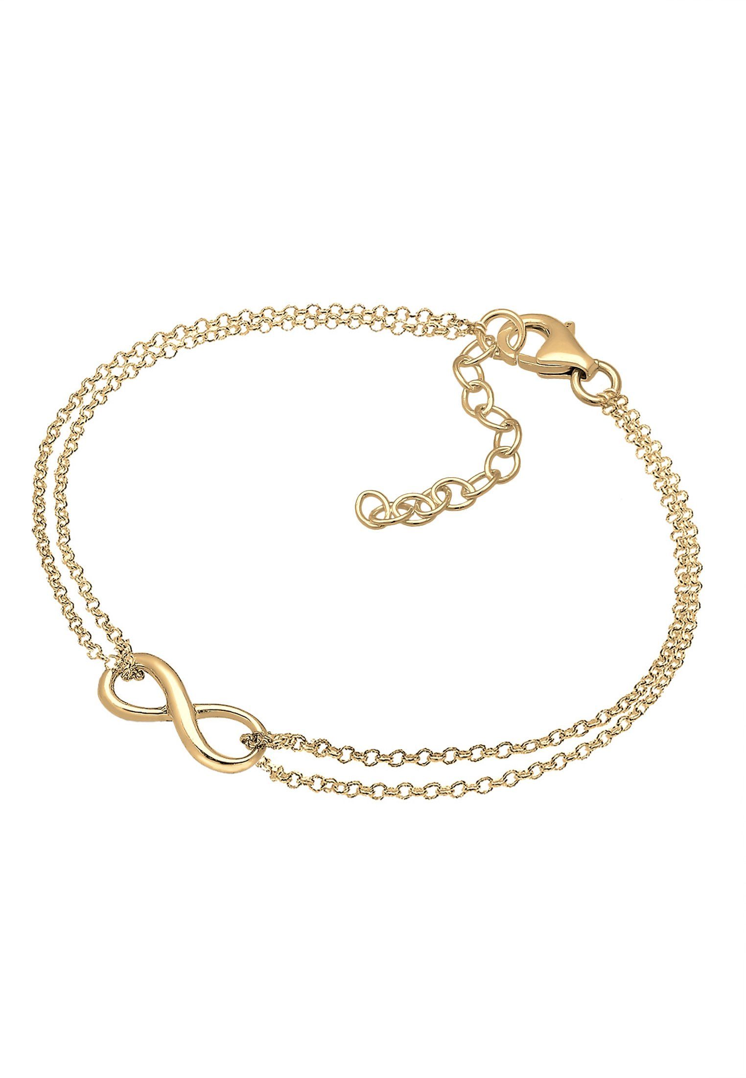 Infinity Love Gold Armband Infinity Unendlichkeit Silber, Elli Layer Symbol