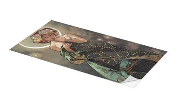 Posterlounge Wandfolie Alfons Mucha, Der Mond und die Sterne - Der Mond, Schlafzimmer Vintage Malerei