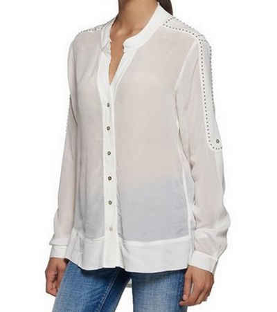 Replay Blusentop »REPLAY Freizeit-Bluse lässige Damen Trend-Bluse mit langen Armen Frühlings-Bluse Weiß«