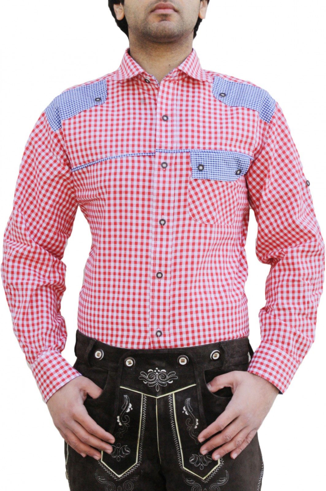 German Wear Trachtenhemd GW1243 Red Bayerisches günstig online kaufen