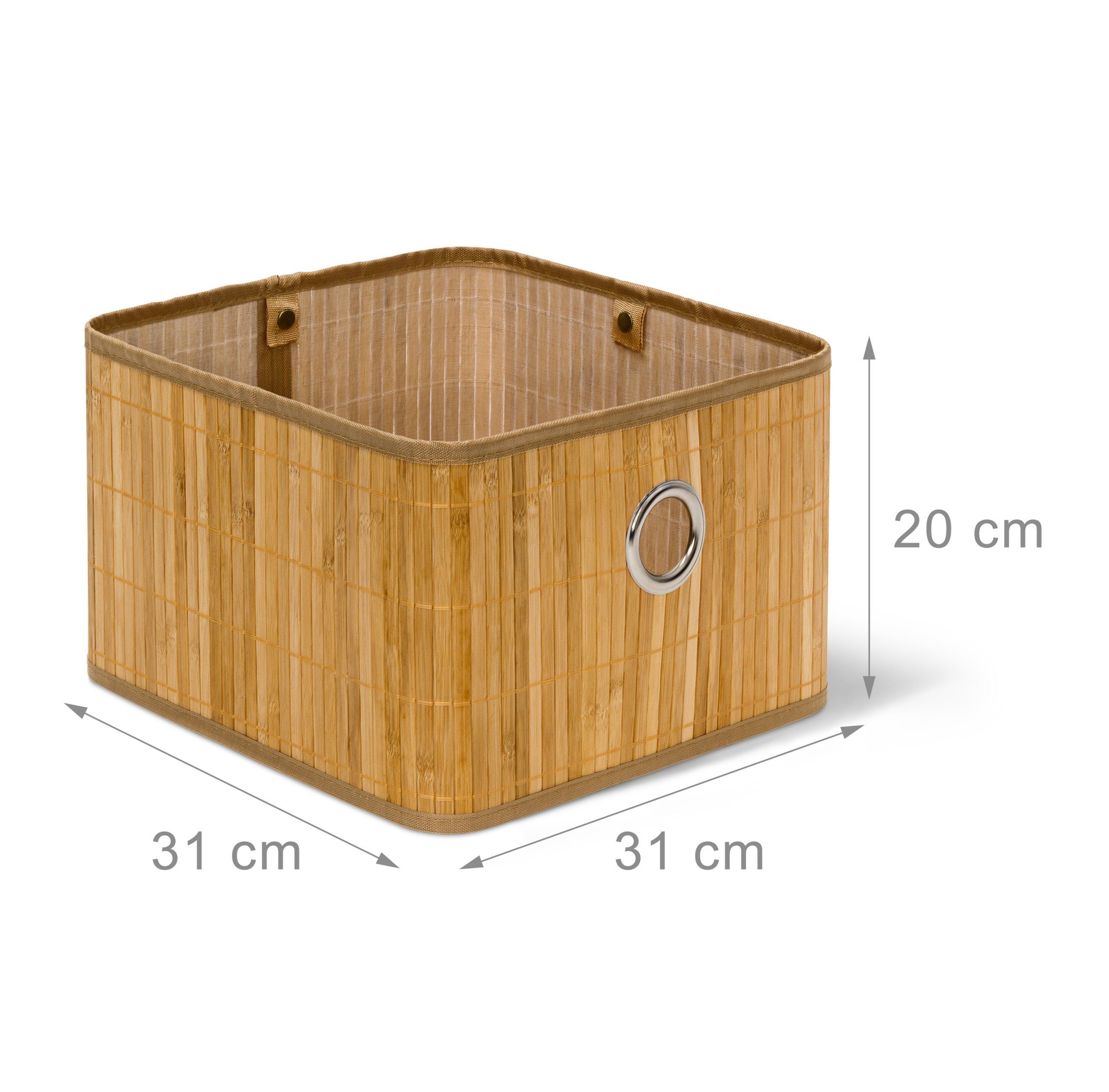 relaxdays Aufbewahrungskorb 4 x Aufbewahrungskorb Bambus günstig online kaufen