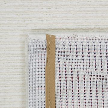 Teppich Klassischer Recycle Rib Teppich • Schön weich • Rauten creme, Carpetia, rechteckig, Höhe: 12 mm