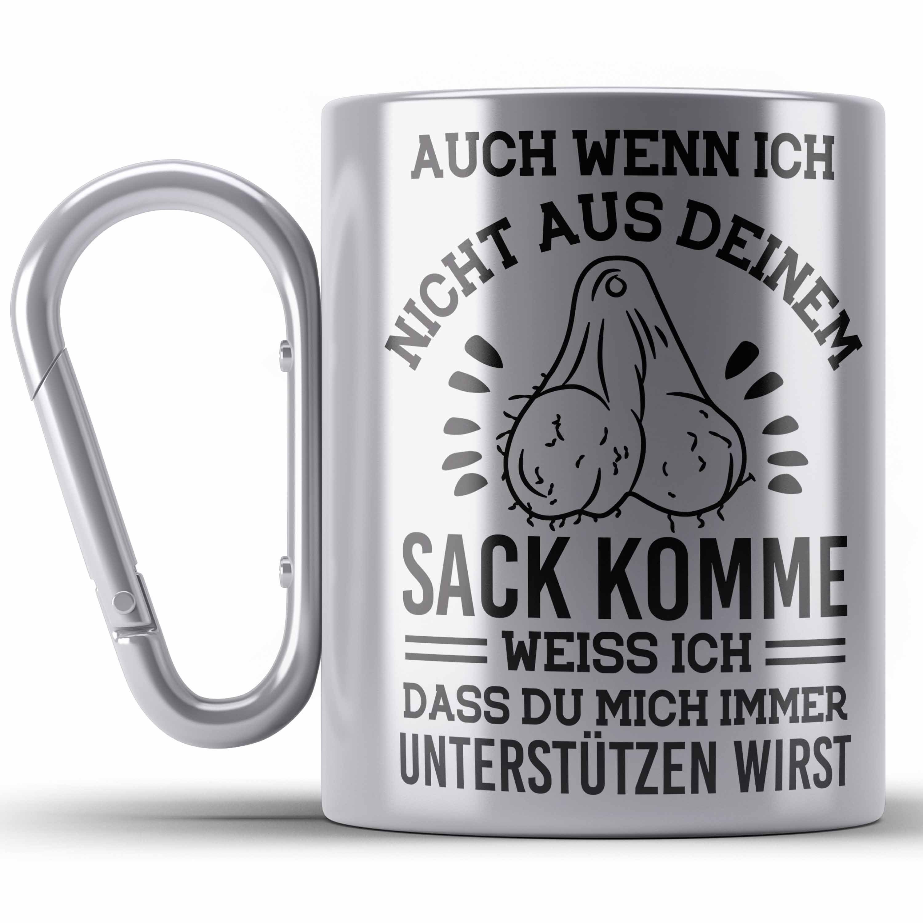 Trendation Thermotasse Stiefpapa Edelstahl Tasse Spruch Geschenk