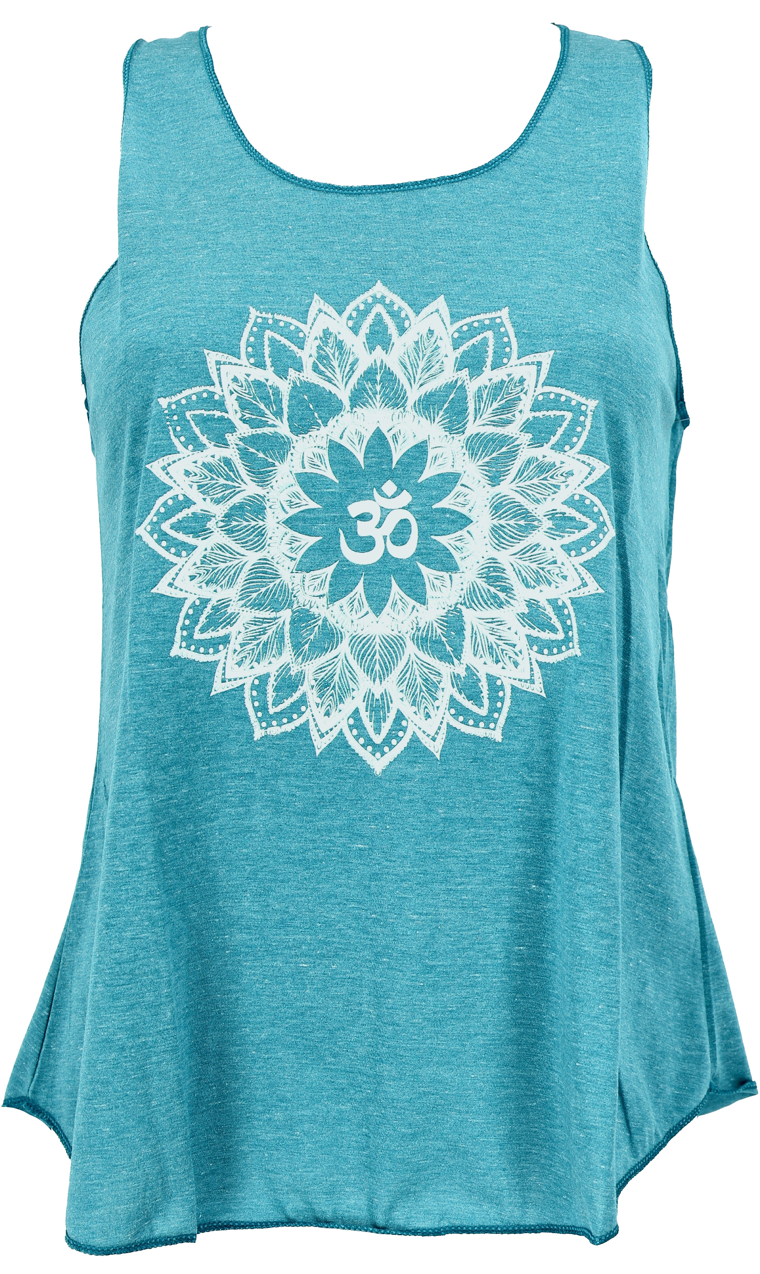 T-Shirt Tanktop mit Ethnodruck, Mandala Yogatop - petrol
