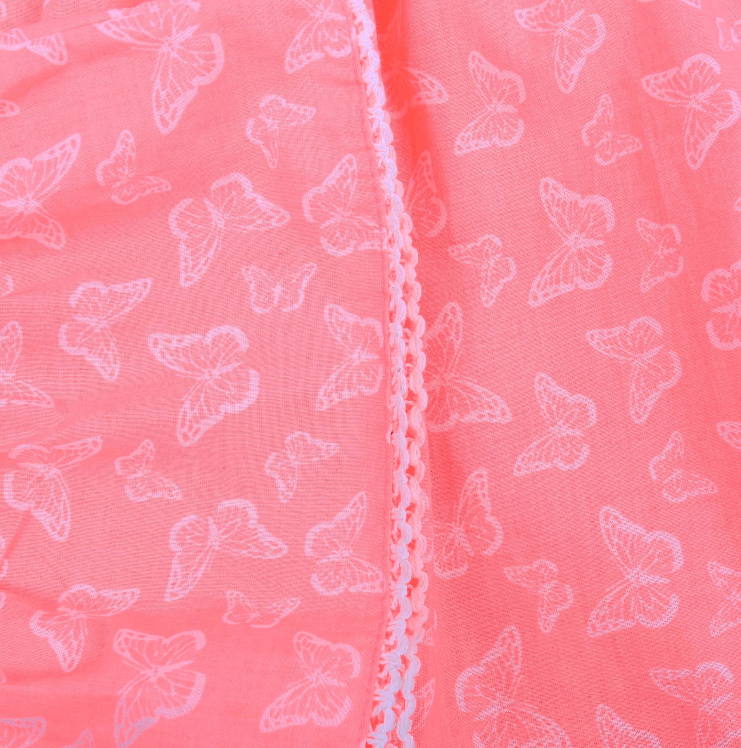 Sarcia.eu Sommerkleid Neonorangefarbiges Kleid mit Schmetterlingen 5-6 Jahre