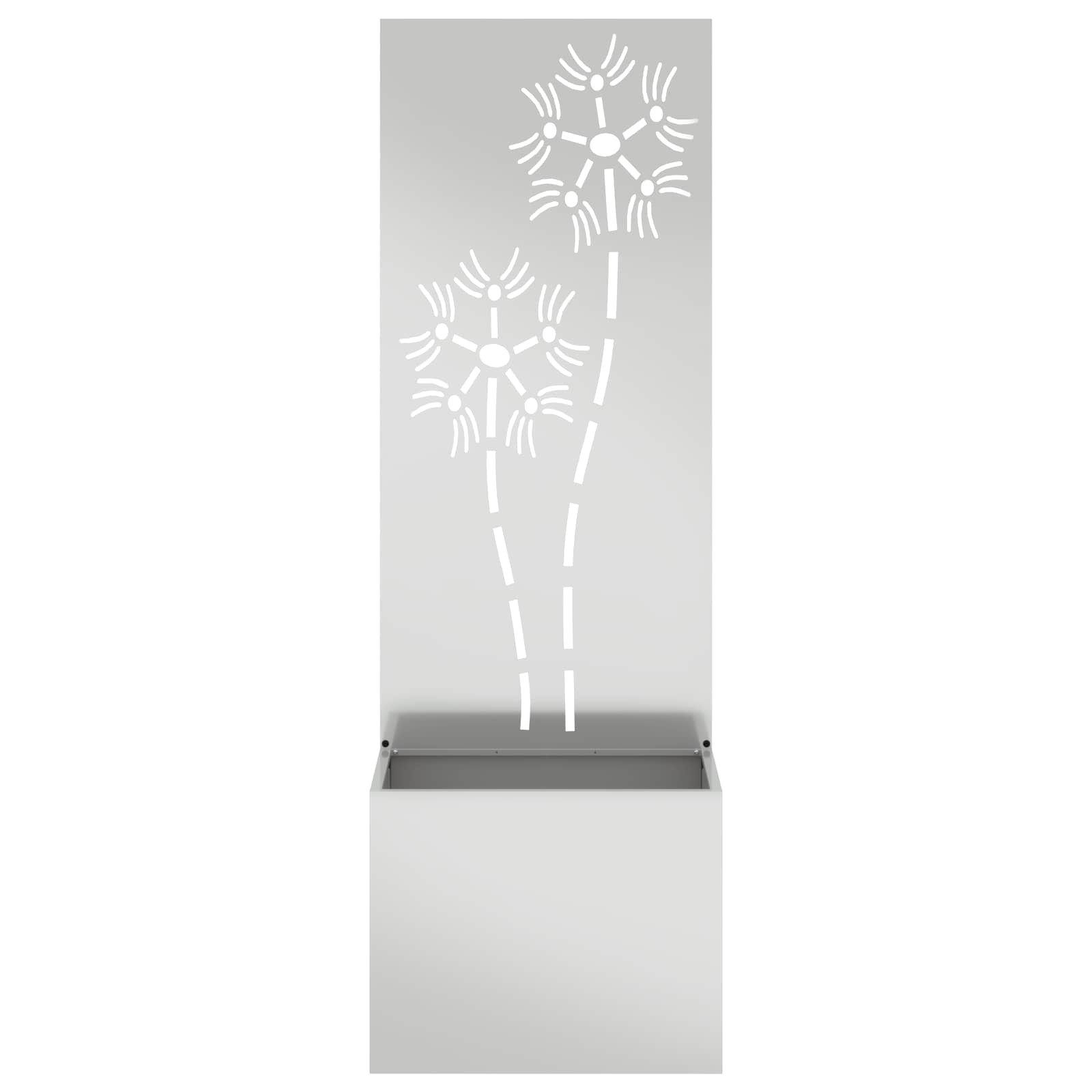 vidaXL Wandbild Garten Sichtschutz-Leinwand Silber 50 x 150 cm Verzinkter Stahl, (1 St)