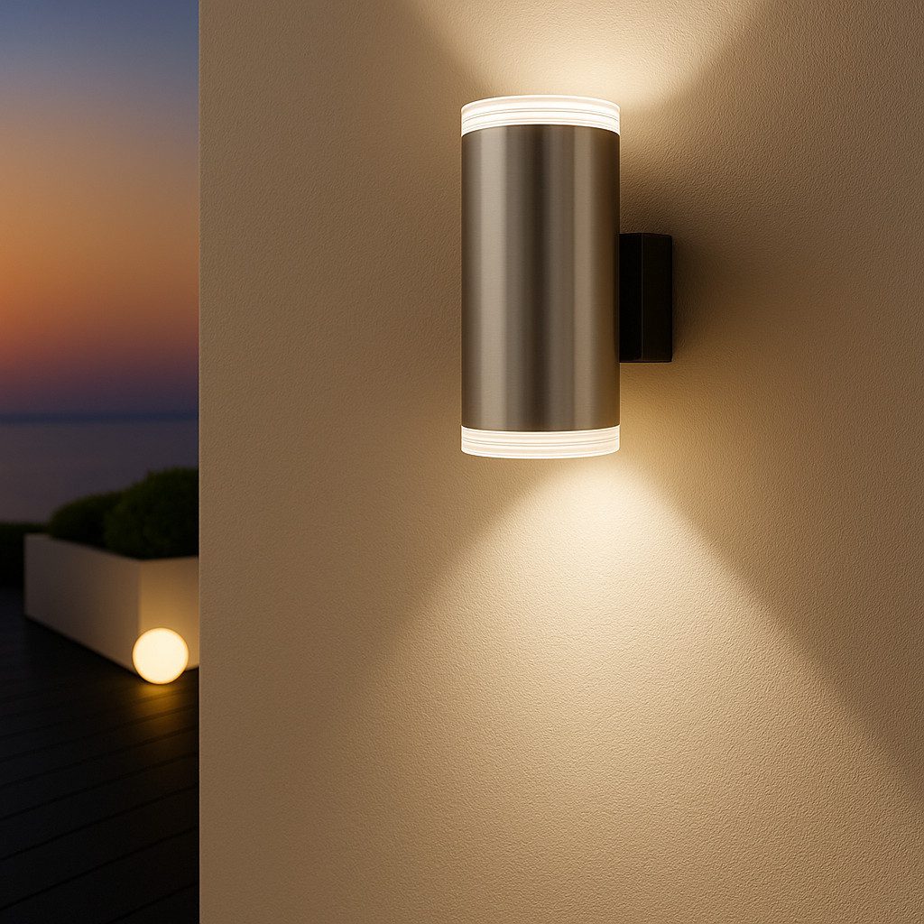 MeLiTec Wandleuchte LED Wand-Außenleuchte 145 & 145-1, schwarz matt oder si günstig online kaufen