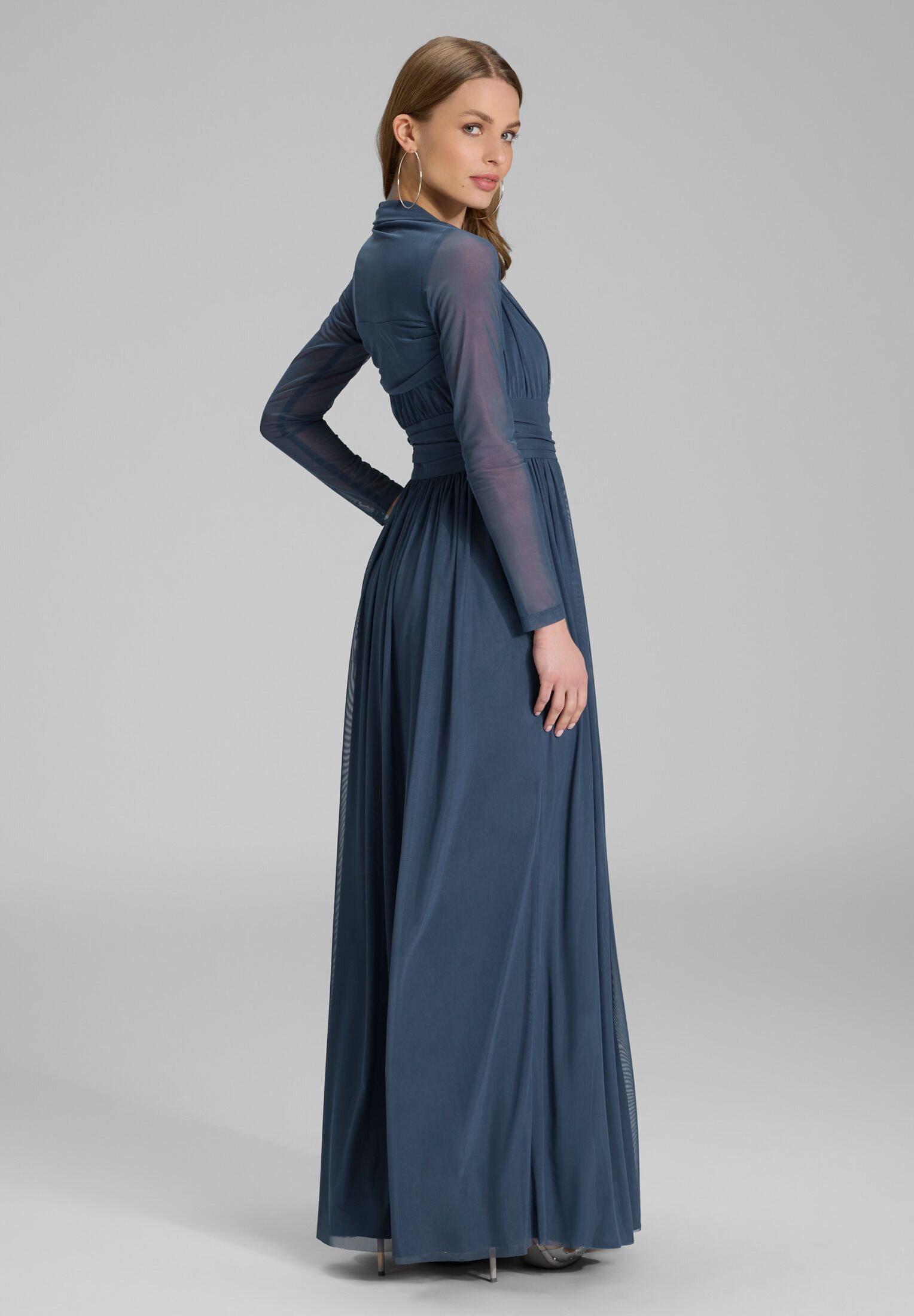 SWING Boleroblazer - Bolero aus Mesh mit Raffblende Figurbetonter Schnitt günstig online kaufen