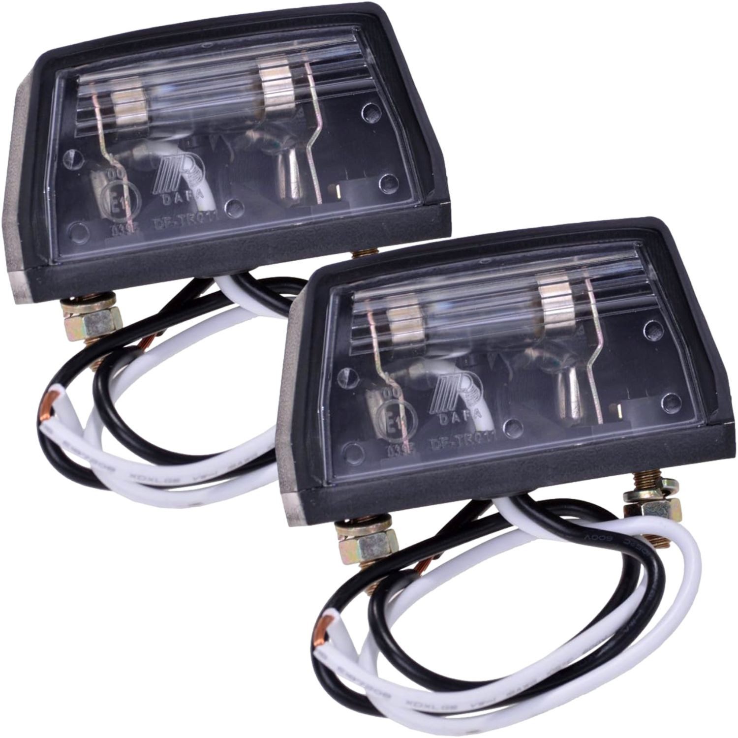 Diedrich Filmer GmbH Anhänger-Rückleuchte 2x Universal Kennzeichenleuchte 12V 5W Aufbau, Birne, Nummernschild-Beleuchtung für PKW Anhänger Wohnwagen Wohnmobil Camper