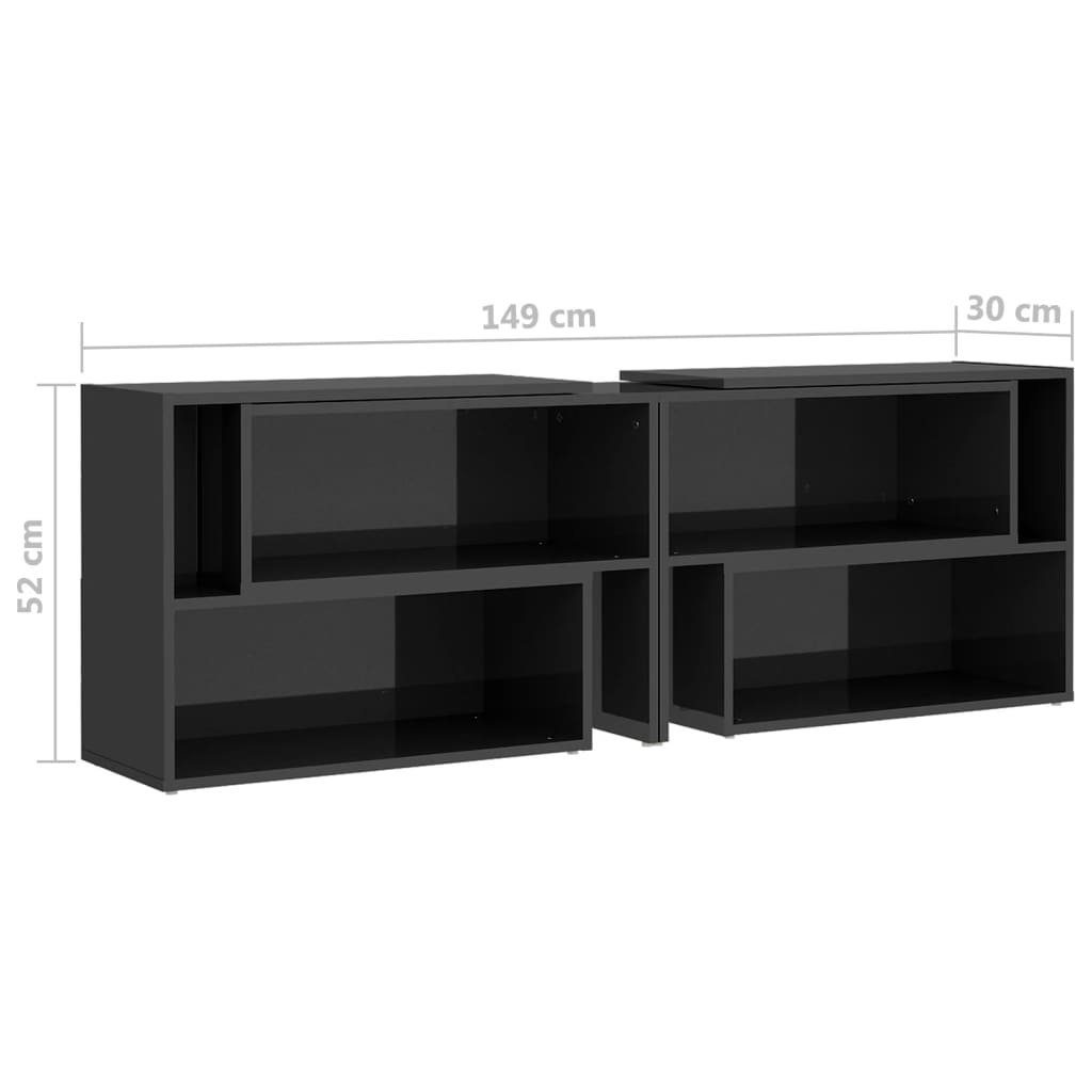 furnicato TV-Schrank Hochglanz-Grau 149x30x52 cm Holzwerkstoff