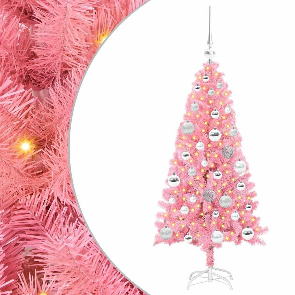 vidaXL Künstlicher Weihnachtsbaum Weihnachtsbaum Rosa 120 cm PVC