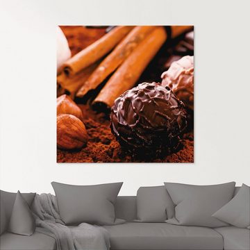 Artland Glasbild Schokoladen-Trüffel, Süßspeisen (1 St), in verschiedenen Größen